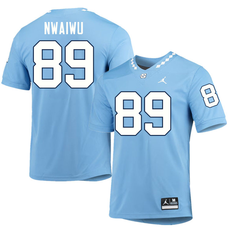 #89 Emmanuel Nwaiwu North Carolina Tar Heels College Football Jersey Stitched-Carolina Blue